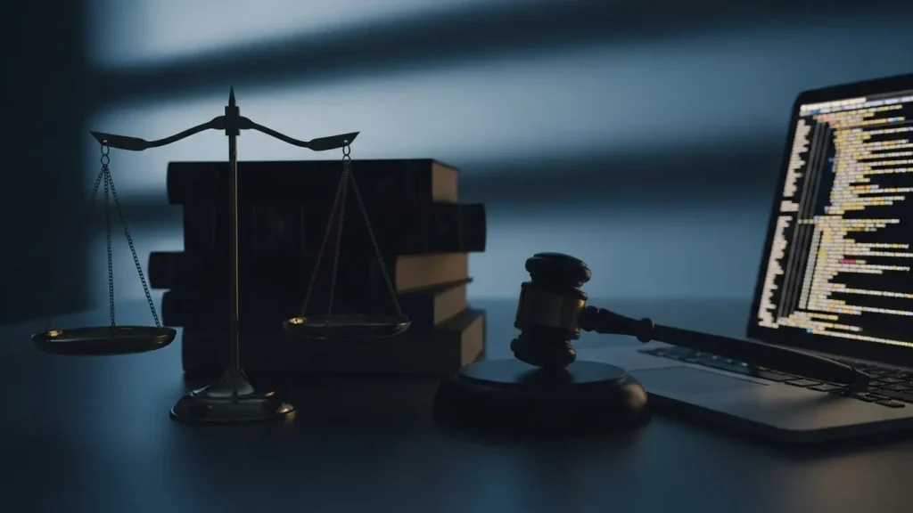 법적 기준을 상징하는 저울 이미지